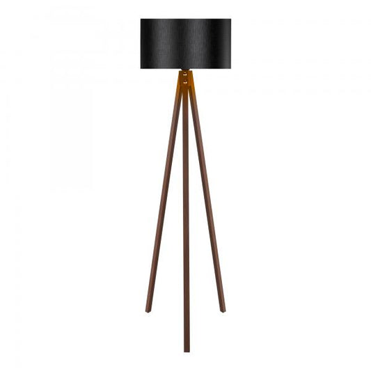 Lampadaire Rochester E27 aspect noyer / noir