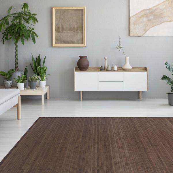 Bambusmatte Bambusteppich Teppich Bambus 120x180 dunkel - Palo24