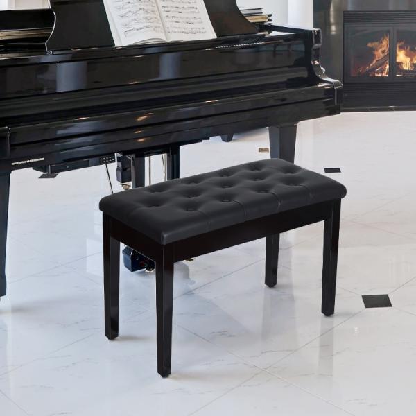 Klavierbank Schminkhocker mit Stauraum schwarz