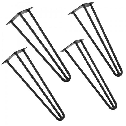 Tischbein Makers 12,5 cm x 45 cm x 5 cm 4er Set Hairpin 3 Streben Schwarz