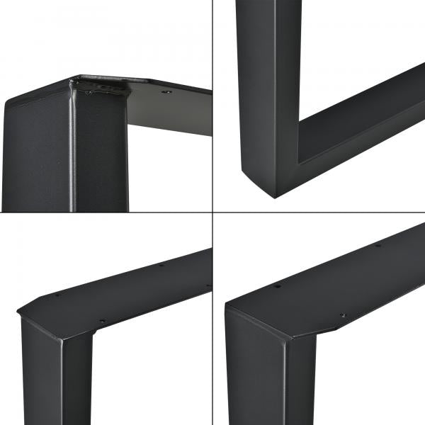 2x structure de table basse 64x40 cm acier noir