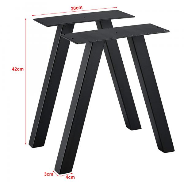 Cadre de table Mariager set de 2 acier 42x30cm noir