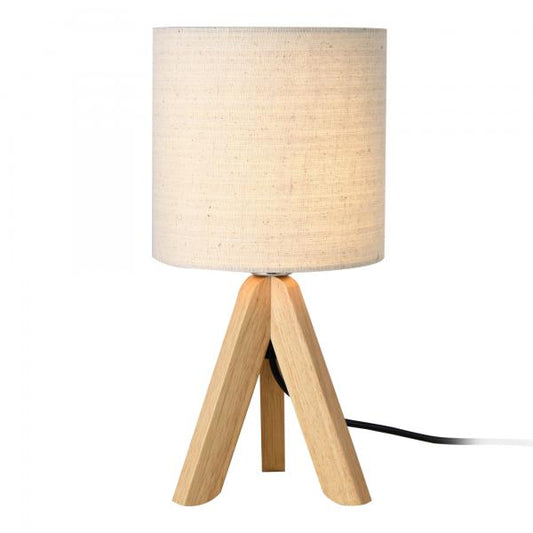 Lampe de table Koblenz E14 Max.40W avec pieds en bois beige