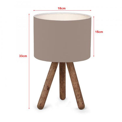 Lampe de table Preston bois 1xE27 couleur sable