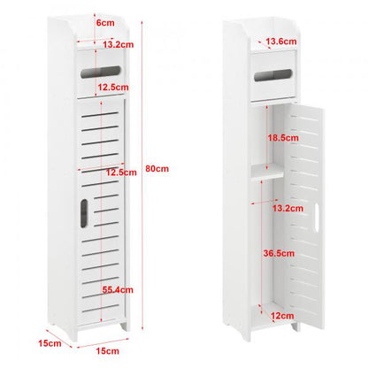 Toilettenpapierhalter Leoben 80x15x15 cm Schrank WPC Weiss