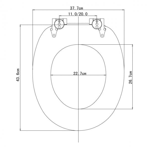 Abattant WC MDF avec mécanisme de fermeture douce, charnière à fermeture douce, magnifique