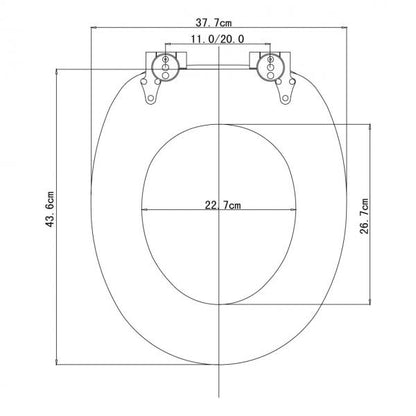 Abattant WC MDF avec mécanisme de fermeture douce, charnière à fermeture douce, magnifique