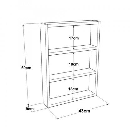 Mensola da cucina Lappajärvi con 3 ripiani 60 x 43 x 9 cm effetto cemento