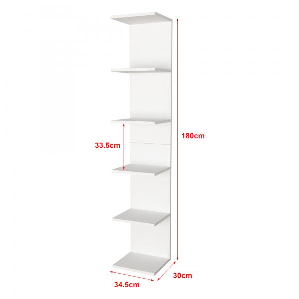 Wandregal Surahammar 180x34,5x30cm Weiss