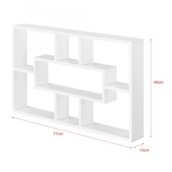 Wandregal Qinngua 77x10x48 cm Weiss