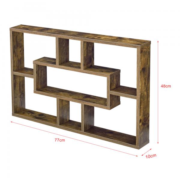 Etagère murale Qinngua 77x10x48 cm Ton bois foncé