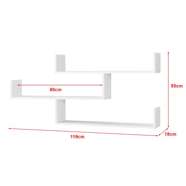 Wandregal Grimstad 119 x 18 x 55 cm Weiss