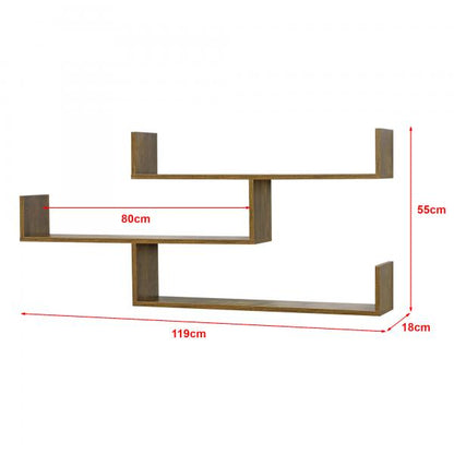 Etagère murale Grimstad 119 x 18 x 55 cm Ton bois foncé