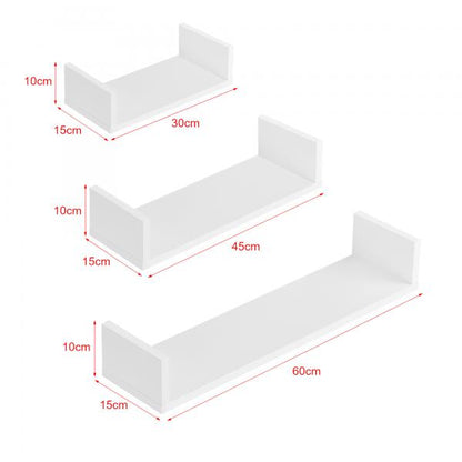 Schweberegal Vennesia 3er Set Weiss Matt