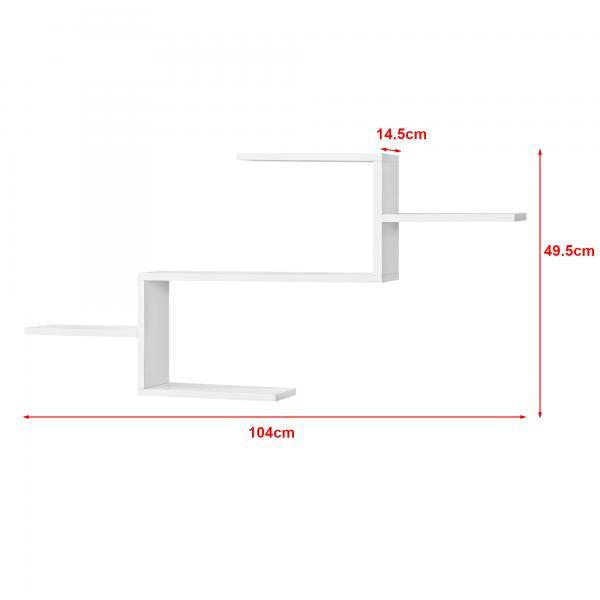 Mensola galleggiante Flekkefjord 104 x 14,5 x 49,5 cm con 5 ripiani Bianco