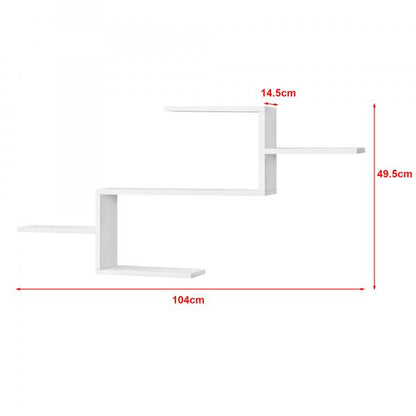 Mensola galleggiante Flekkefjord 104 x 14,5 x 49,5 cm con 5 ripiani Bianco