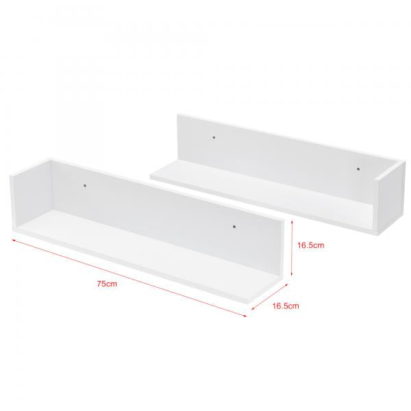 Etagère murale Elverum 75 x 16,5 x 16,5 cm lot de 2 blanc