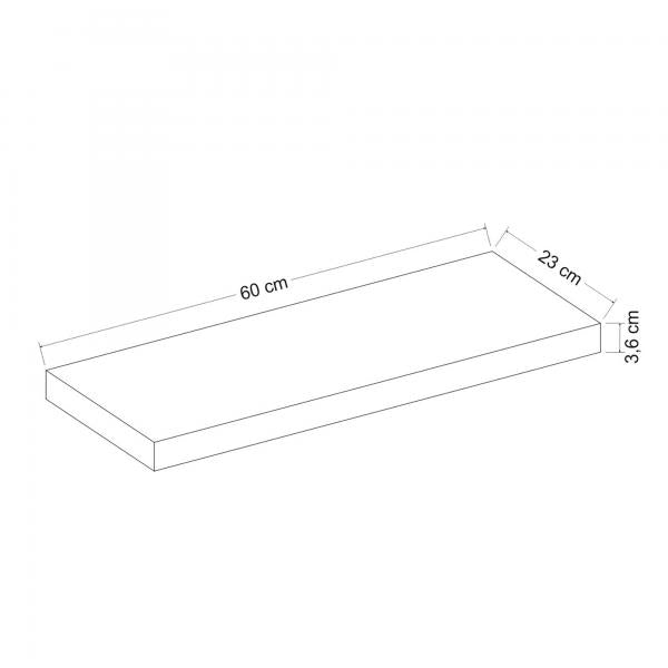 Étagère murale Bredebro 3,6 x 60 x 23 cm jusqu'à environ 10 kg blanc