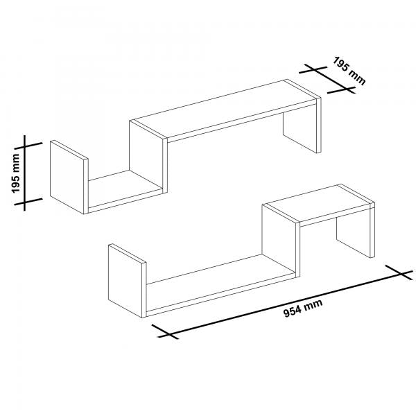 Wandregal Gram 2er Set Weiss