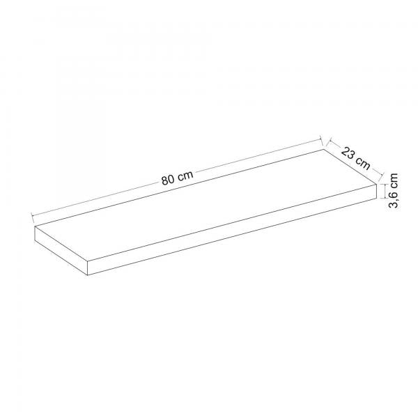 Étagère murale Bredebro 3,6 x 80 x 23 cm jusqu'à environ 15 kg de vieux bois