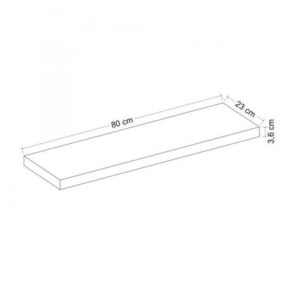 Étagère murale Bredebro 3,6 x 80 x 23 cm jusqu'à environ 15 kg de vieux bois