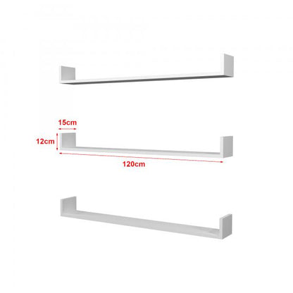 Wandregal Höganäs 3-tlg. 120x15x12cm Weiss