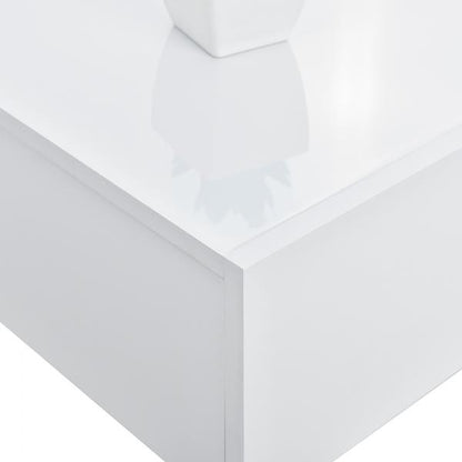 Table de chevet Oslo avec tiroir 46x30x15 cm blanc brillant