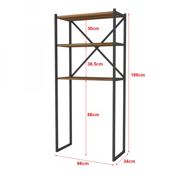 Etagère pour lave-linge Askersund aspect noyer