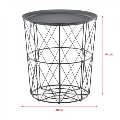 Beistelltisch Worcester 3er Set Metallkorb Dunkelgrau