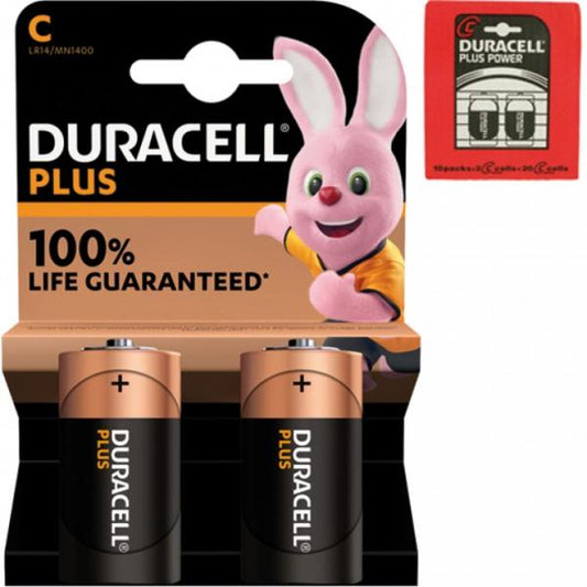 2er Pack Batterie Duracell Plus Alkaline Baby MN1400