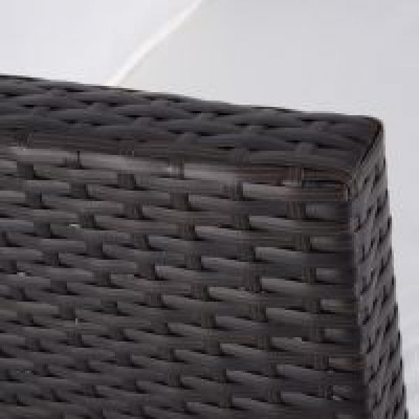 3-tlg. Gartensofa Lounge Gartenset Sitzgruppe Braun Polyrattan + Metall - Palo24