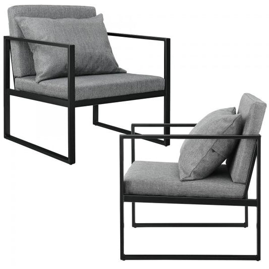 Fauteuil Ragusa lot de 2 gris foncé