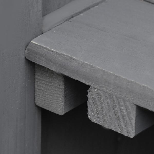 Geräteschrank, Doppeltür, Klappdeckel, 2 Regalfächer, wetterfest, Naturholz, grau, 74 x 43 x 88cm - Palo24