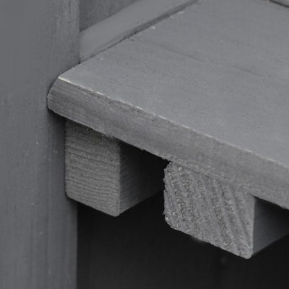 Geräteschrank, Doppeltür, Klappdeckel, 2 Regalfächer, wetterfest, Naturholz, grau, 74 x 43 x 88cm - Palo24