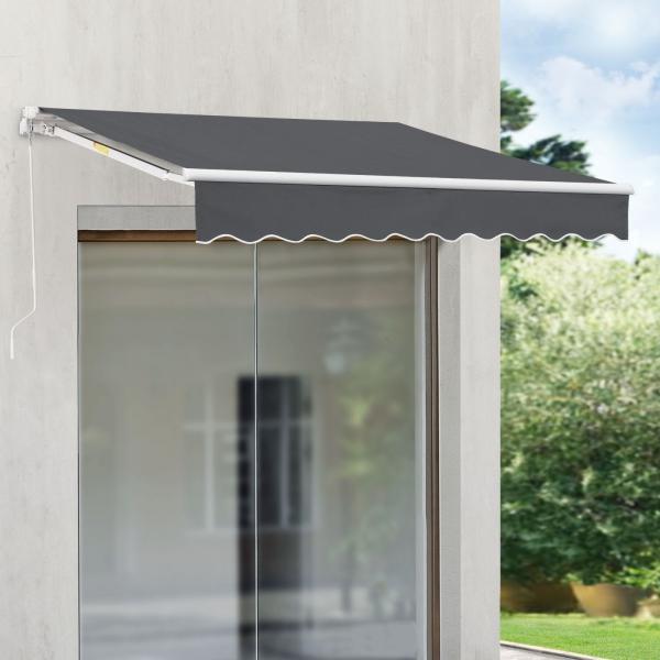 Tenda da sole a braccio articolato Bitonto 250x200cm con manovella grigio scuro