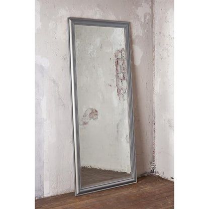 Miroir mural cadre en bois simple argent 80x180cm