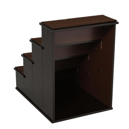 Katzentreppe Haustiertreppe mit Teppich Hundetreppe Dunkelbraun - Palo24