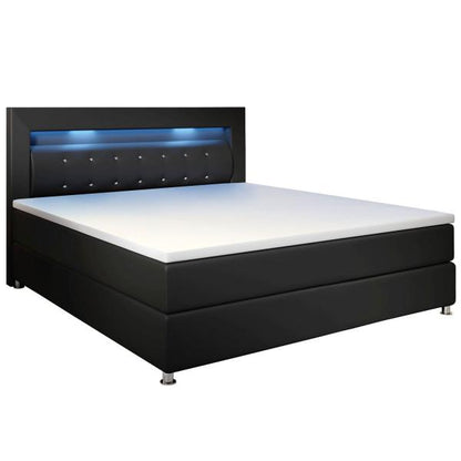 LED Boxspringbett Montana 120x200 cm Schwarz