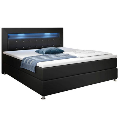 LED Boxspringbett Montana 120x200 cm Schwarz