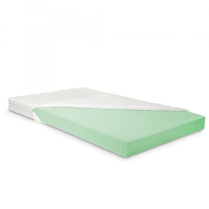 Lit enfant Treviolo 90x200 cm avec matelas en mousse froide et grille gris clair/blanc