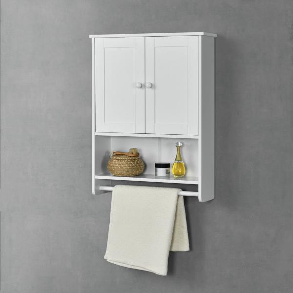 Badezimmerschrank Steyr 65x49x15 cm Weiss MDF