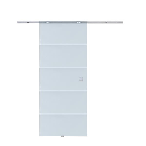 Teilsatinierte Glasschiebetür | Schiebetür | 205 x 90 cm | Transparent