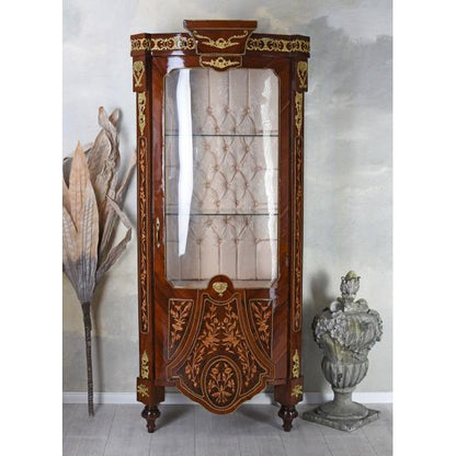 VITRINE XXL VITRINE BAROQUE VITRINE ANTIQUE EN INLAUSE VITRINE EN VERRE ÉTAGÈRE LIVRE 190CM