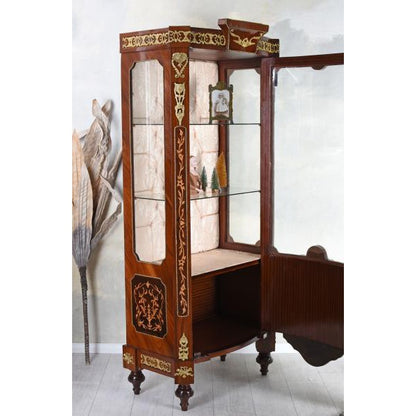 VITRINE XXL VITRINE BAROQUE VITRINE ANTIQUE EN INLAUSE VITRINE EN VERRE ÉTAGÈRE LIVRE 190CM