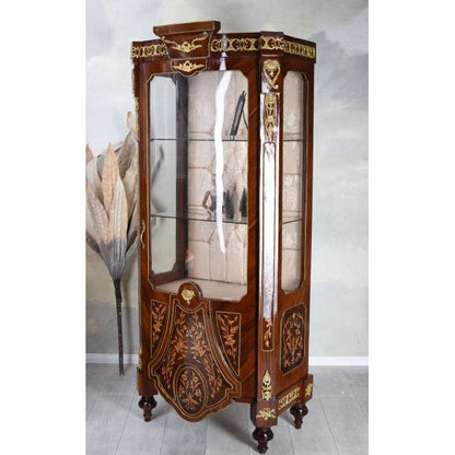 VITRINE XXL VITRINE BAROQUE VITRINE ANTIQUE EN INLAUSE VITRINE EN VERRE ÉTAGÈRE LIVRE 190CM