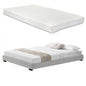 Lit en cuir artificiel Solingen avec matelas en mousse froide 140x200 cm blanc