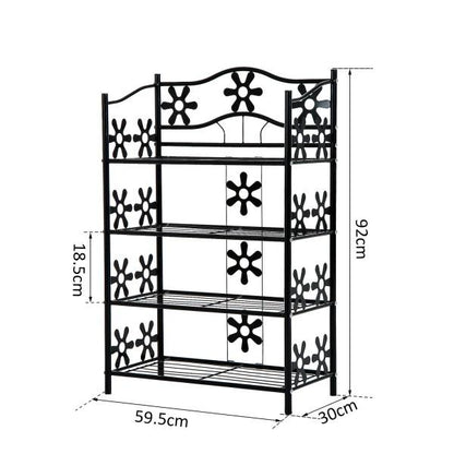 Étagère à plantes, étagère à fleurs, escalier à plantes, support, 4 niveaux, métal, noir, 59,5 x 30 x 92 cm
