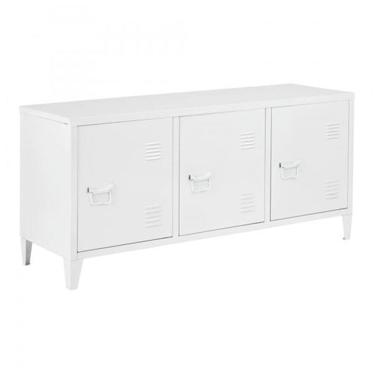 Meuble TV Kotka avec trois portes d'armoire en acier 58 x 113 x 40 cm