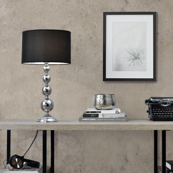 Lampe de table San Francisco 1x E14 Ø29x51cm chrome/noir