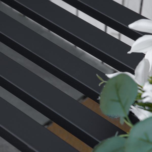 Gartenbank 2-Sitzer aus Metall Schwarz - Palo24
